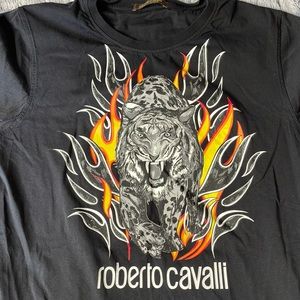 Roberto Cavalli T Shirt. Black. Size L.